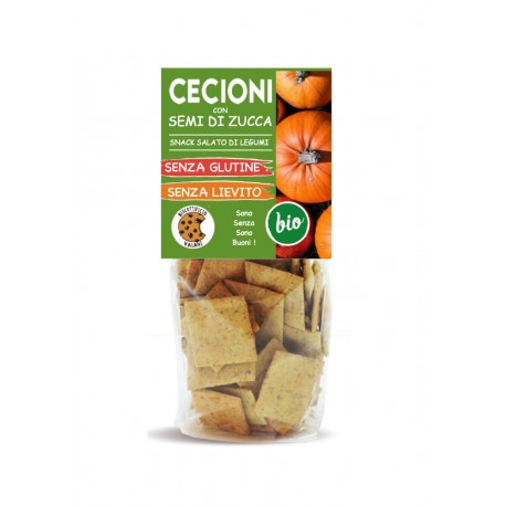 Snack sarat (cecioni) eco din leguminoase cu seminte de dovleac fara gluten, fara drojdie - Deco Italia