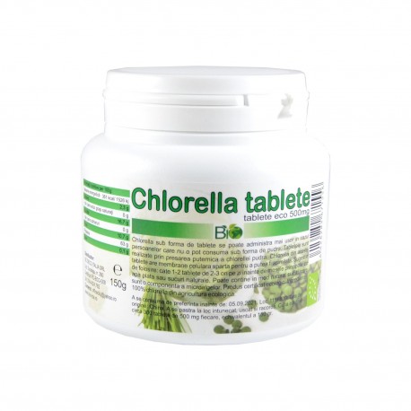 Chlorella tablete 500 mg, BIO 300 buc - Deco Italia