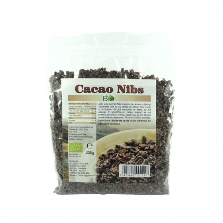 Cacao nibs - miez din boabe de cacao bio, 200 g - Deco Italia